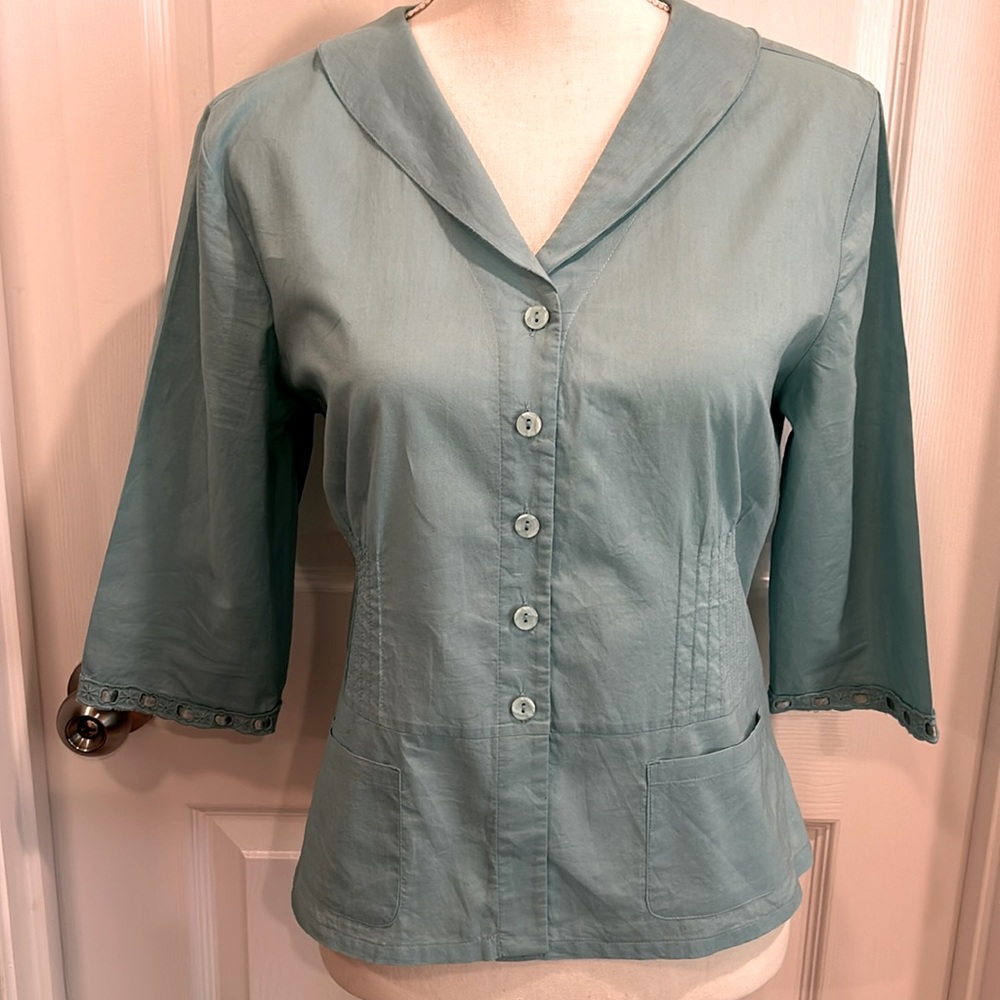 Christopher & Banks size small blue/green blouse